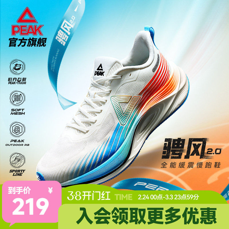 匹克态极骋风2.0跑步鞋男女减震耐磨鞋子青少年运动鞋男款训练鞋