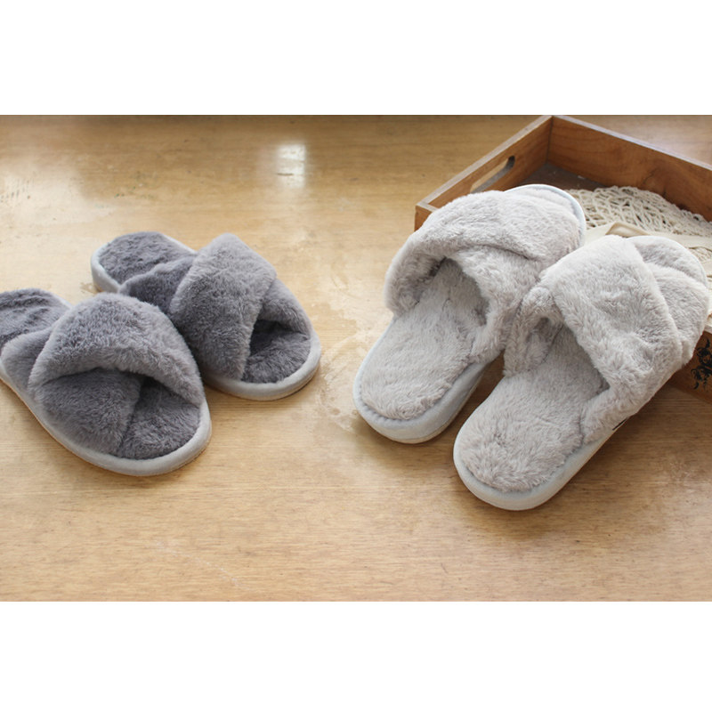 日单，ZAKKA丨出口单 好质量 秋冬季毛绒料家居保暖静音地板拖鞋