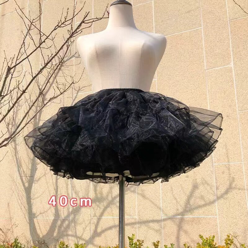 现货lolita暴力无骨软纱狗短撑日常洛丽塔飞天鸭屁股黑色裙撑