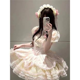 单裙子小物单买 Lolita茉莉雨粉色连衣裙 洛丽塔原创正版