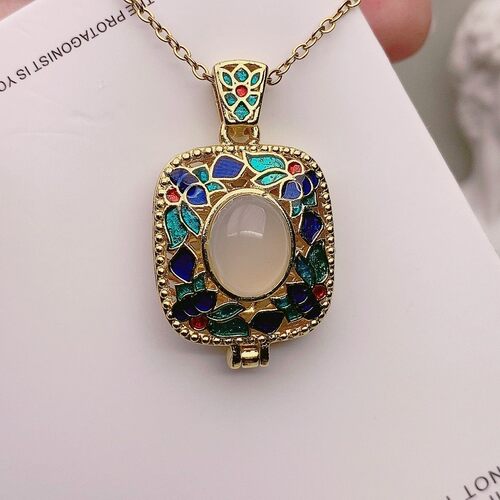 真品白玛瑙项链玉石坠髓吊