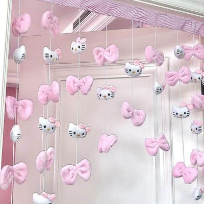 珠帘少女贴魔术打孔布帘帘家用