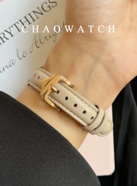 瘦身细款真皮适用于苹果手表表带s11代apple女款iwatch109876se夏