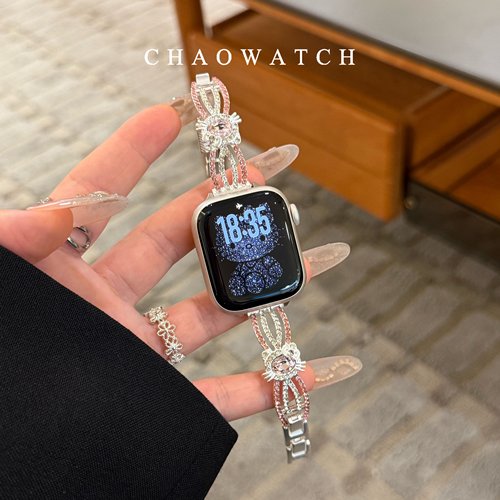kitty猫钻链条适用于苹果手表表带s11代apple女iwatch10987se夏季