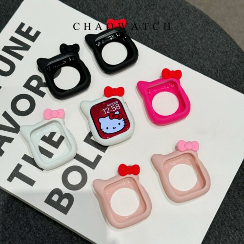 适用于苹果手表s10保护壳apple凯蒂猫s11kt猫软壳iwatch987代se女