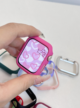 适用于s11苹果手表s10保护壳apple女iwatchs9876代se硬壳pc表壳