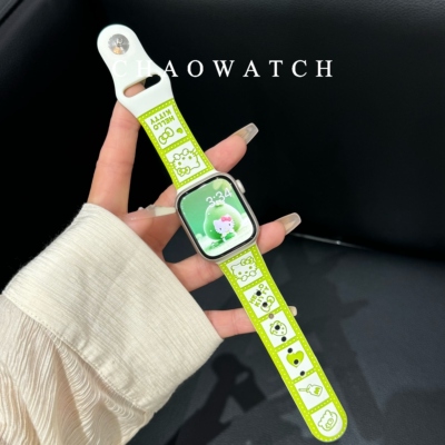 胶卷kitty猫适用于苹果手表表带s11代apple女iwatch10987硅胶se夏