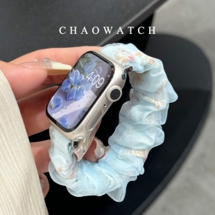 花枝大肠网纱适用于苹果手表表带s10代apple女款 iwatch9876se夏季