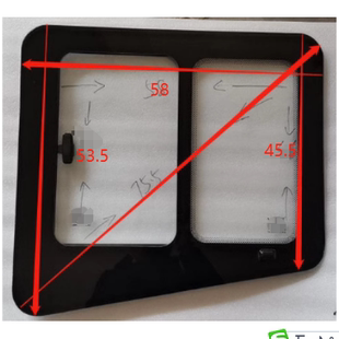 半篷棚三轮电动车钢化玻璃圆角推拉窗斜边宗申金彭侧窗侧面玻璃