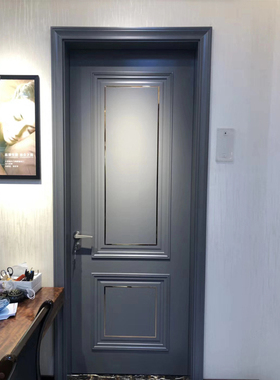 卧室复古定制实木门/原木门/套装门/灰色轻奢木门室内门x280