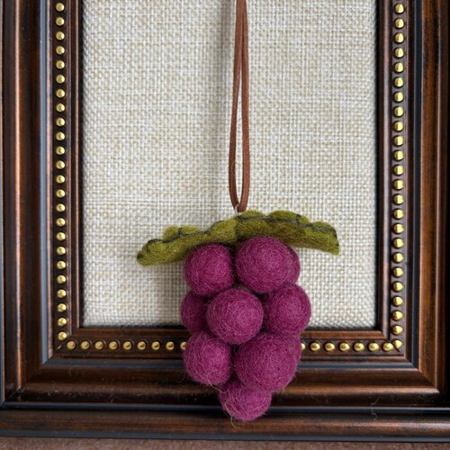 尼泊尔手工羊毛毡葡萄包挂件车挂