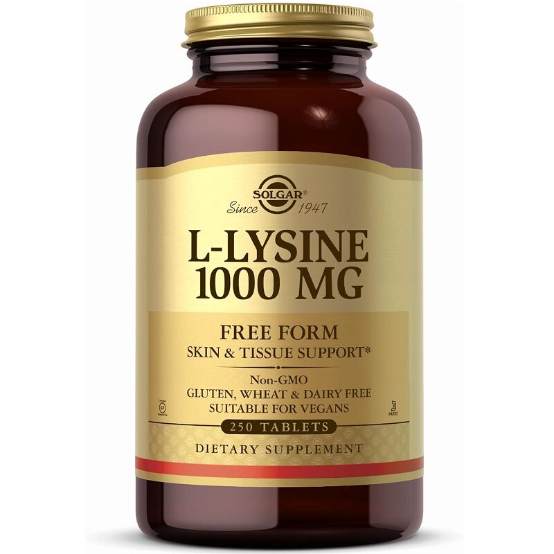 现货美国原装进口SOLGAR 活性赖氨酸1000mg袍疹长高益智胃火250片