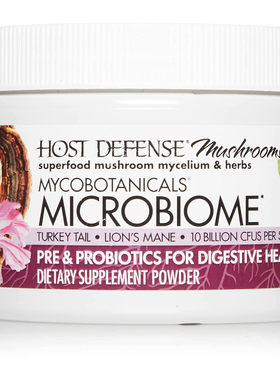 现货美国Host Defense Microbiome益生元益生菌有机蘑菇复合肠胃