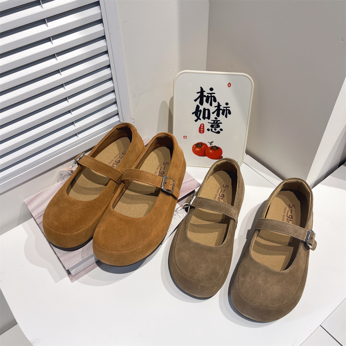 真皮牛皮!撤柜断码清仓女单鞋平底勃肯鞋厚底软底舒适款8008-10