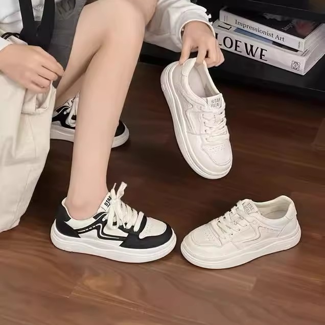 真皮牛皮!撤柜断码清仓女单鞋平底板鞋运动鞋休闲鞋系带25162-1