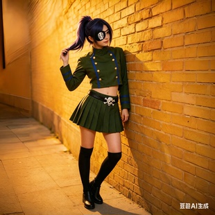 日本动漫家庭教师库洛姆骷髅cos服女 军制服裙cosplay服装送眼罩