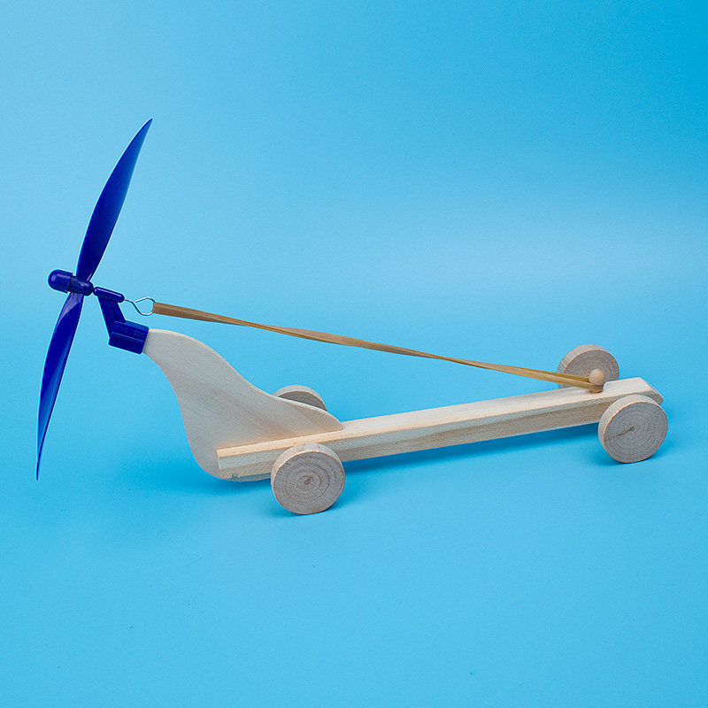 橡皮筋动力赛车科技小制作 diy科技小发明科学实验手工材料风力车