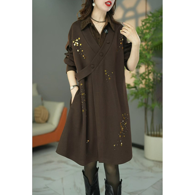 气质POLO领长袖连衣裙女