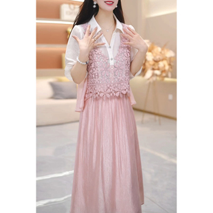 半身裙 春夏洋气妈妈显瘦套装 高档气质衬衫 两件套连衣裙女2026新款