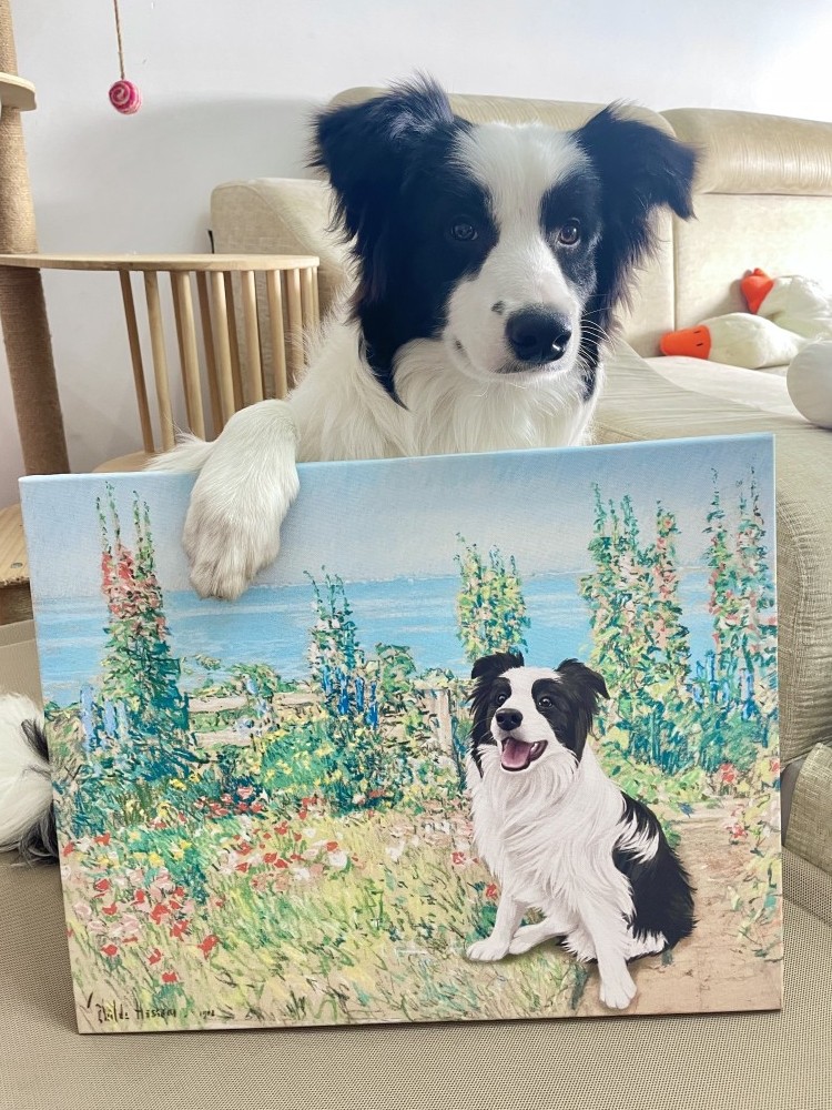 shark宠物印画定制 有趣猫狗绘画设计 萌宠入油画趣味创意礼物