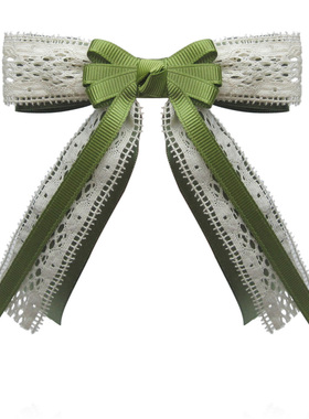 丽龙湾手工蝴蝶结发夹发饰头饰 韩版头花蕾丝顶夹清新边夹发圈512