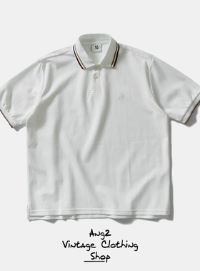 Ang2 Stu 精致绣标 前后不对称 日系纯色男微宽松短袖翻领polo衫