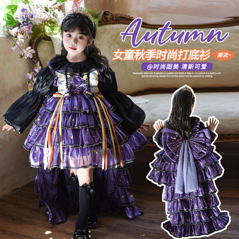 女童洛丽塔连衣裙春秋女宝宝蓬蓬裙蛋糕裙儿童春装公主裙生日演出