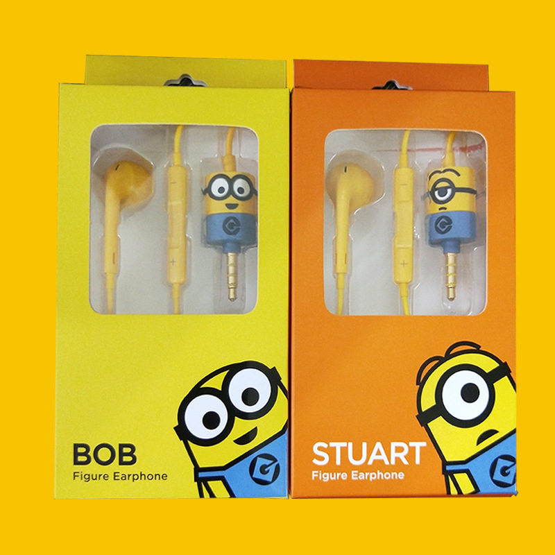 韩国代购正品小黄人有线耳机卡通可爱学生萌趣二次元入耳式耳塞