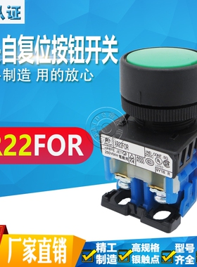 启停开关AR22FOR-11 10 01G/R/Y/B/W/S平头平钮自复位按钮开关