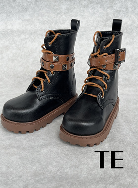 【TE BJD】4分3分大叔鞋子BJD朋克短靴马丁靴 柳钉扣带男娃娃鞋子