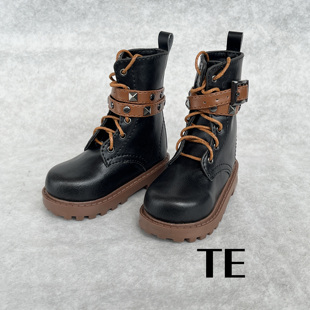 【TE BJD】4分3分大叔鞋子BJD朋克短靴马丁靴 柳钉扣带男娃娃鞋子