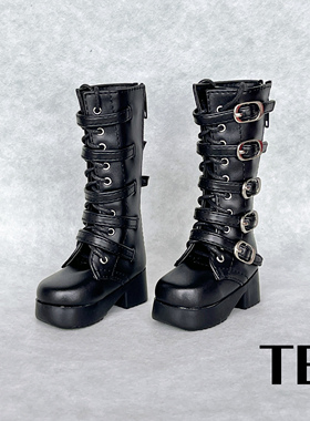 【TE BJD】4分3分长靴 多重扣搭 1/4MSD 1/3SD BJD娃娃朋克鞋子