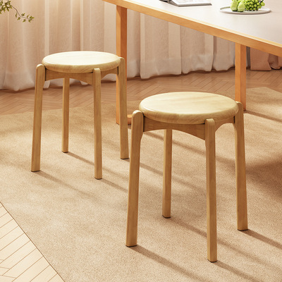 凳子家用圆凳子客人备用凳子加厚可叠放餐凳餐椅不占空间的高凳子