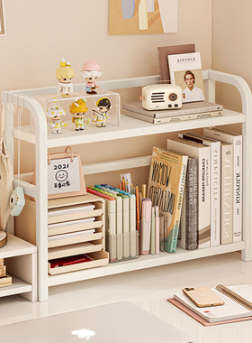 书架桌面书桌收纳置物架桌上办公学生宿舍书本化妆品铁艺整理架子