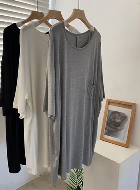 oversize大码纯欲风垂感短袖T恤女宽松春夏居家舞蹈服瑜伽服柔软