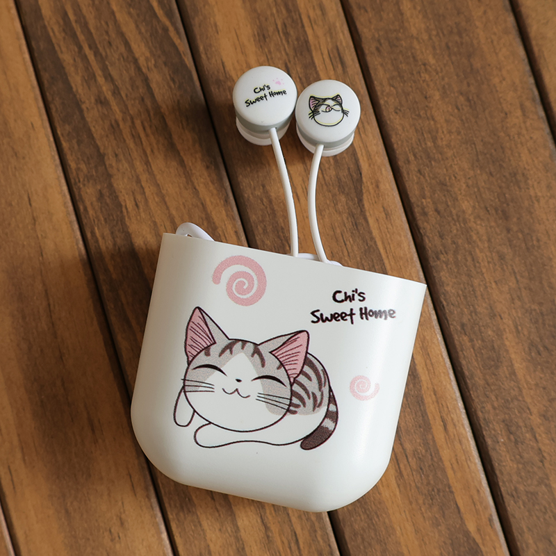 创意萌猫入耳式网红耳机女生款韩版可爱卡通时尚少女心高颜值带麦