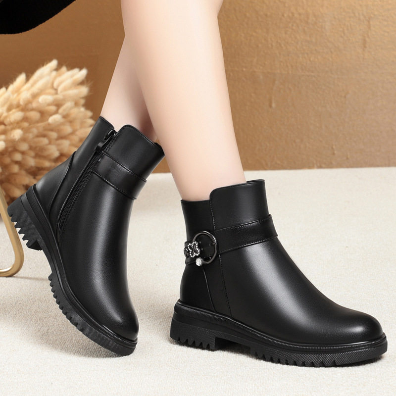 41-43大码中年女式妈妈棉鞋防滑软底中老年纯羊毛短靴高帮棉皮鞋,女鞋,切尔西靴,淘宝优惠券,粉丝福利购,淘宝优惠卷