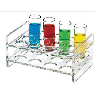 酒吧桌面小白酒啤酒子弹杯架分酒器收纳盒放置架子亚克力酒杯架