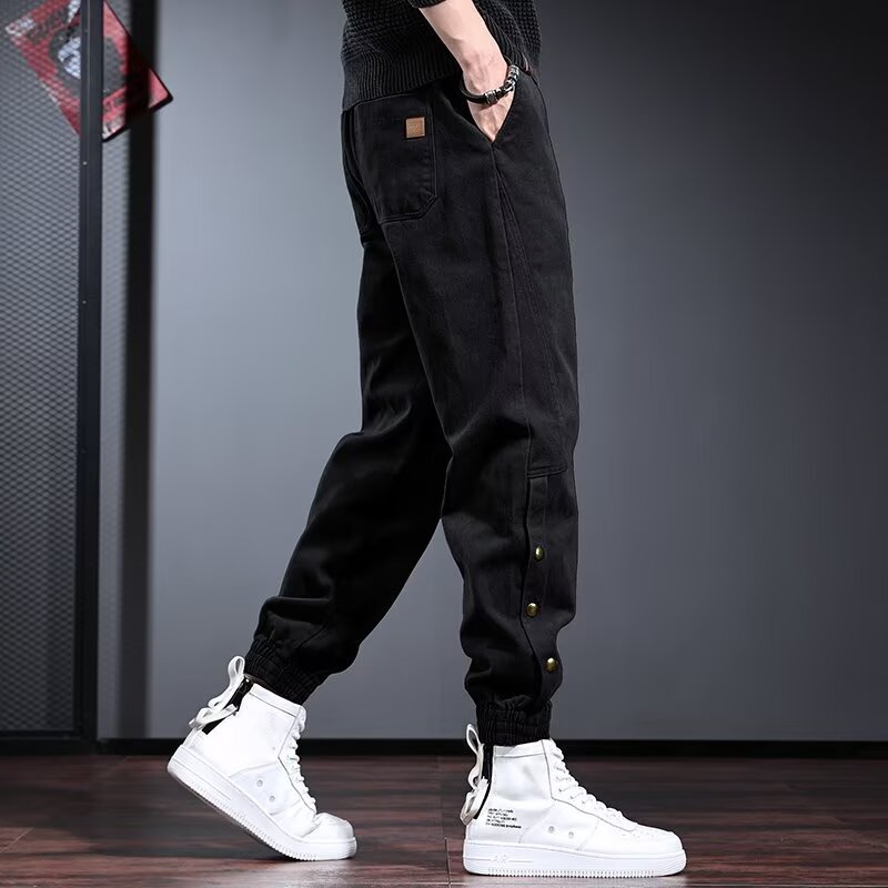 男士休闲裤春秋宽松运动裤男生束脚长裤潮牌工装裤2025年新款潮流