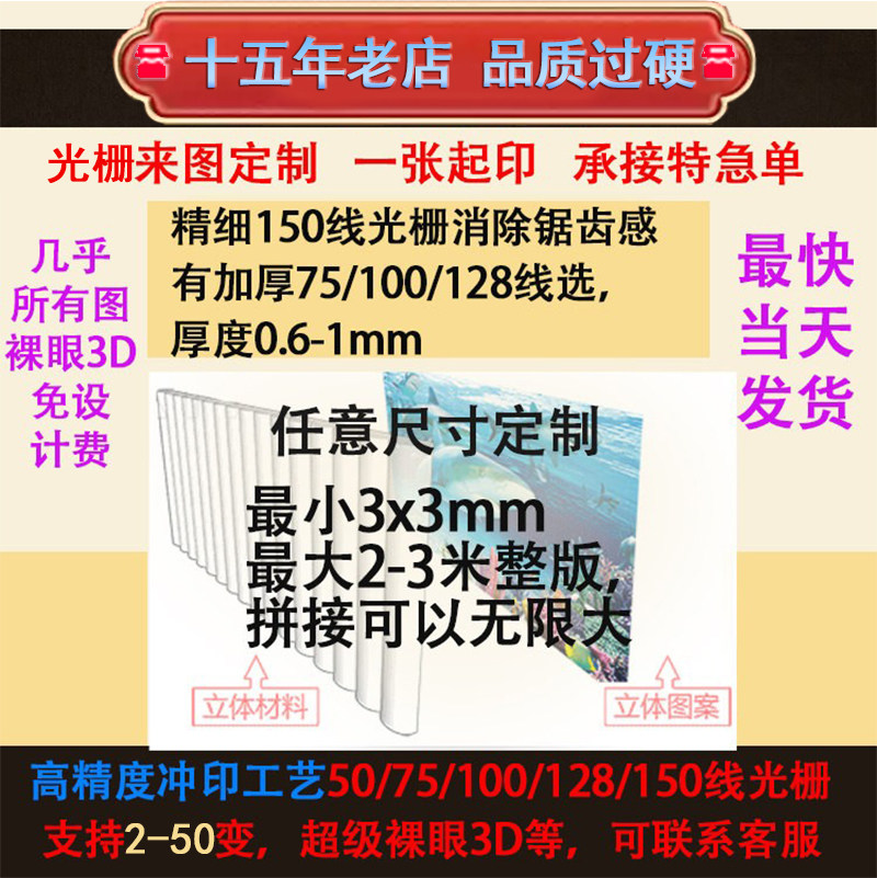 光栅3d变换卡片三维立体明星闪卡书签明信片动画变幻卡个性定制