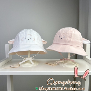 木然良品春季新款男女宝宝婴儿童小山羊可爱百搭遮阳渔夫盆帽子