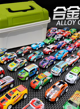 儿童合金小汽车玩具车男孩2一3岁宝宝回力车惯性迷你仿真赛车模型