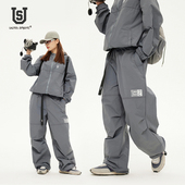 裤 街舞宽松休闲户外百搭直筒阔腿工装 美式 US联邦街牌飘带伞兵裤