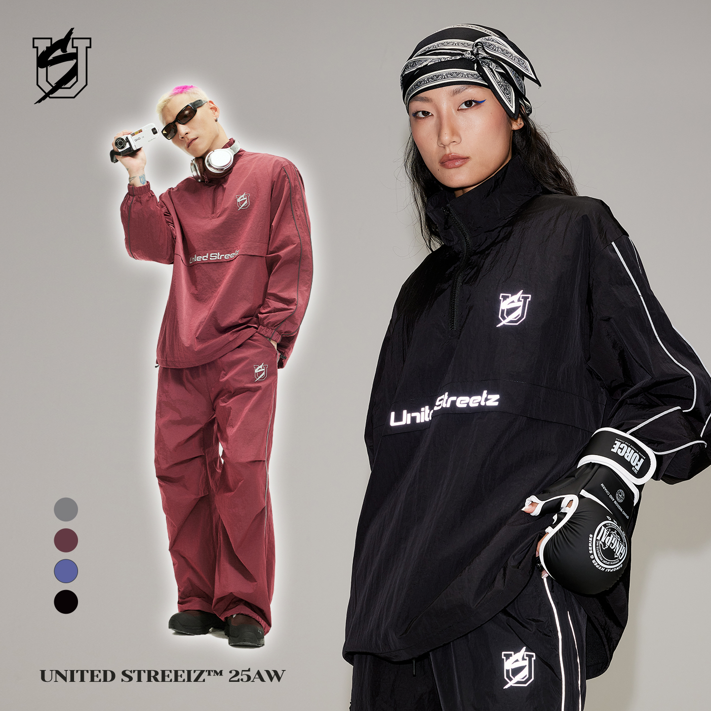 US联邦街牌反光立领风衣防泼水