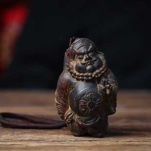 沉香木雕刻钟馗手把件男士把玩件吊坠车挂件实木人物镇宅招财摆件