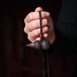 沉香木空心葫芦吊坠楞严咒挂件男女士嘎乌盒项链毛衣链许愿瓶脖挂