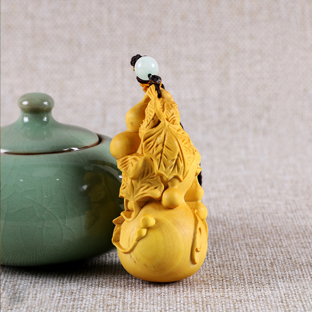 小叶黄杨木雕手把件葫芦雕刻工艺品实木把玩饰品挂件文玩礼品葫芦