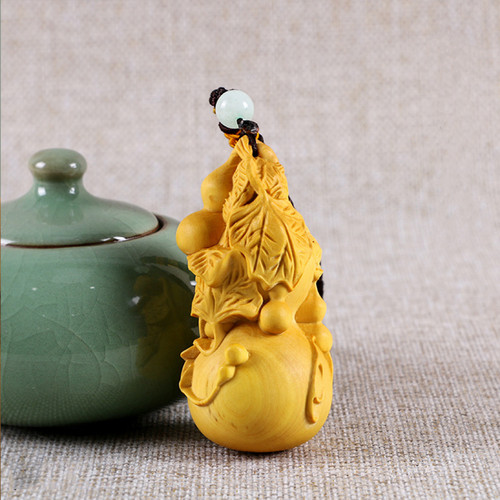 小叶黄杨木雕手把件葫芦雕刻工艺品实木把玩饰品挂件文玩礼品葫芦