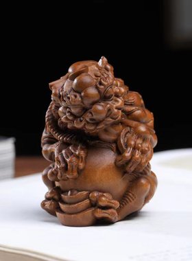 澳洲老山檀香五帝貔貅手把件高油奶香雕刻挂件文玩盘玩工艺品摆件