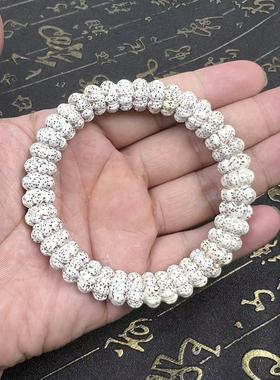 海南原生态星月菩提高密手串精雕龙爪莲花大留白文玩佛珠单圈手链